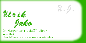 ulrik jako business card